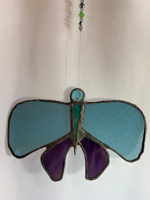 Blue & Purple Butterfly Leadlight Sun Catcher