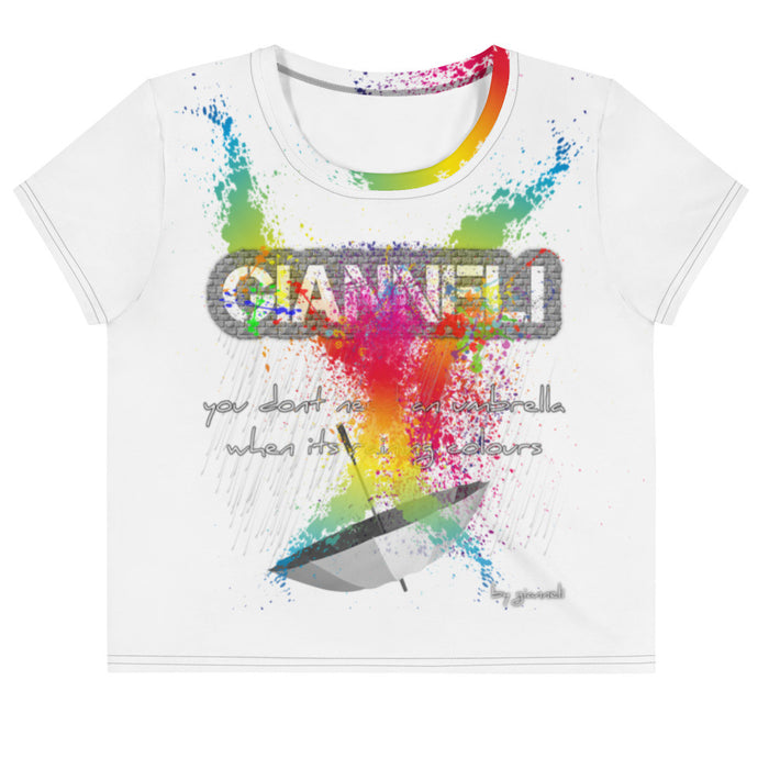 ITS RAINING COLOURS Crop Tee by Gianneli