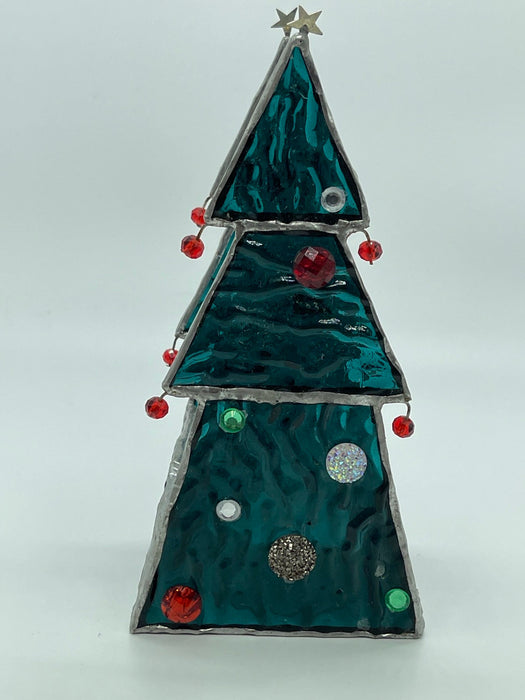 Christmas Tree Leadlight, Tea Light or Serviette Holder.