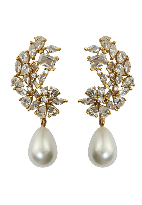 Golden Frosty Pearl Earrings by Bombay Sunset