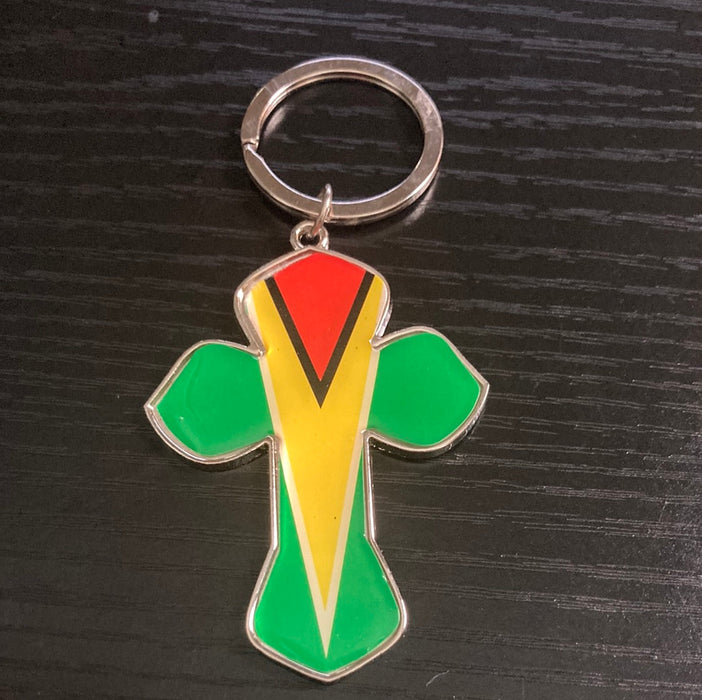 Guyana Flag Cross Key Chain