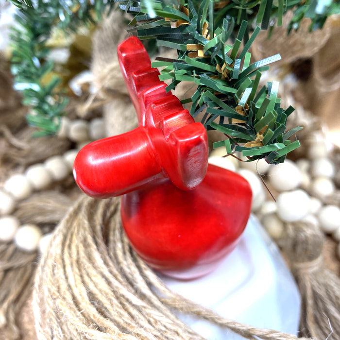 Kisii Stone, 3.5 " Mini Red Reindeer Sculptures