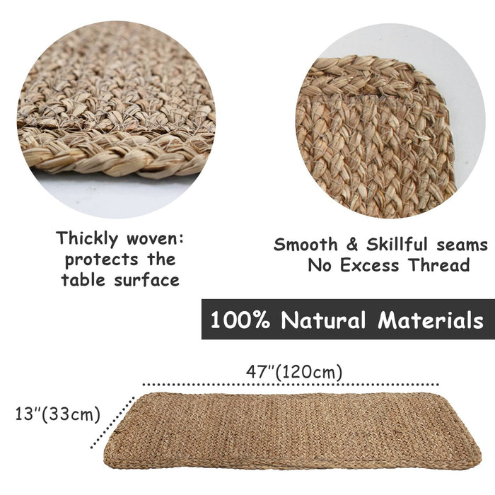 Seagrass Table Runner | Rustic Table Centerpiece for Dining Room- Coffee Table Jute Braided Table Runners