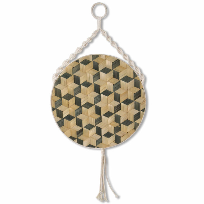 Macrame Wood Wall Hanging Art, Rustic Boho Wooden Modern Art for Home Decoration and Display