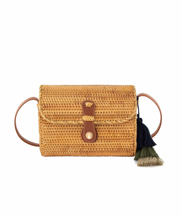 Oval Straw Bag Purse |  Wicker Cylinder Rattan Crossbody Handbags