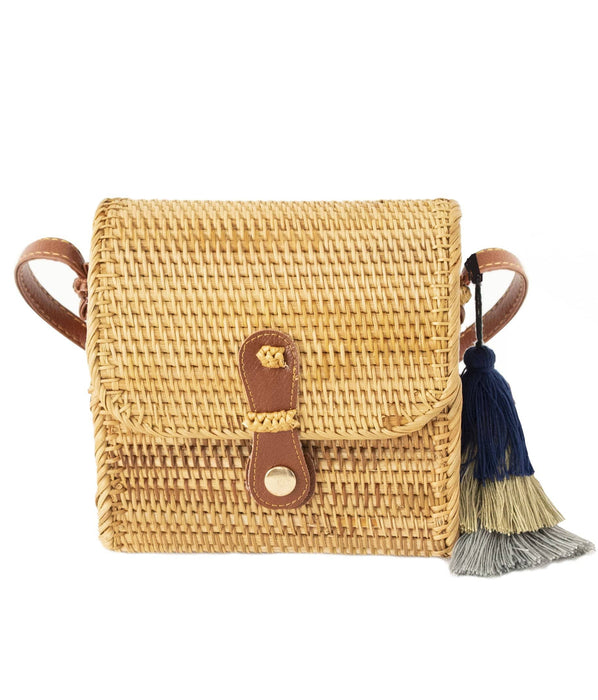 Oval Straw Bag Purse |  Wicker Cylinder Rattan Crossbody Handbags