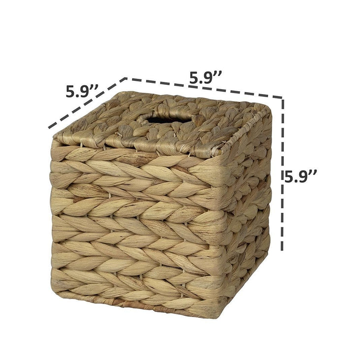 Cube Wicker Tissue Box Cover | Decorative Paper & Napkin Holder Dispenser