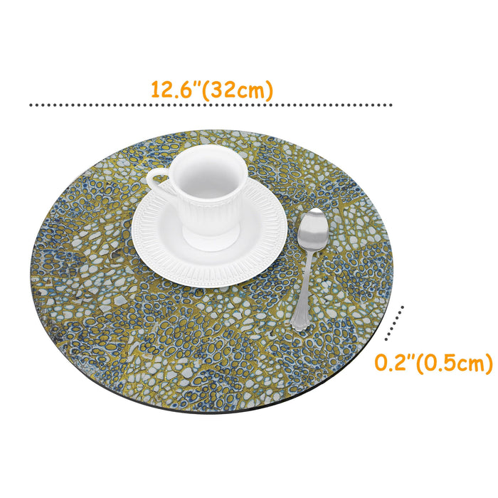 Lacquer Placemats with Eggshell Inlay | Heat Resistant Anti-Skidding Non-Slip Placemats (Blue)