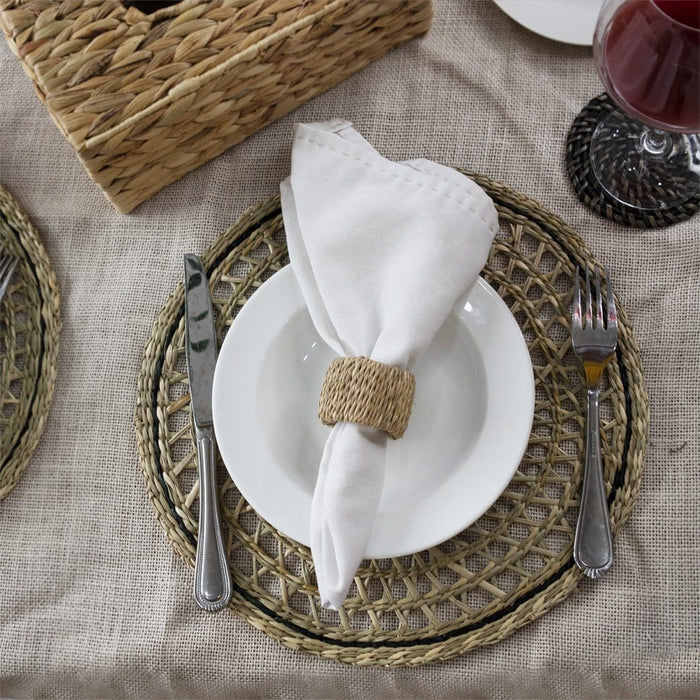 Round Seagrass Placemats , Table Decoration Charger Plate Alternative (Set 4)