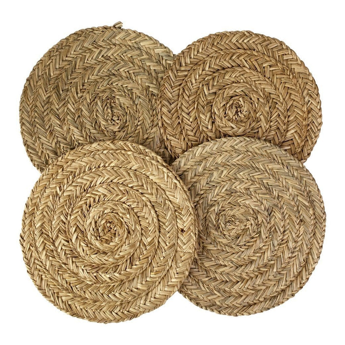 Round Seagrass Placemats , Table Decoration Charger Plate Alternative (Set 4)