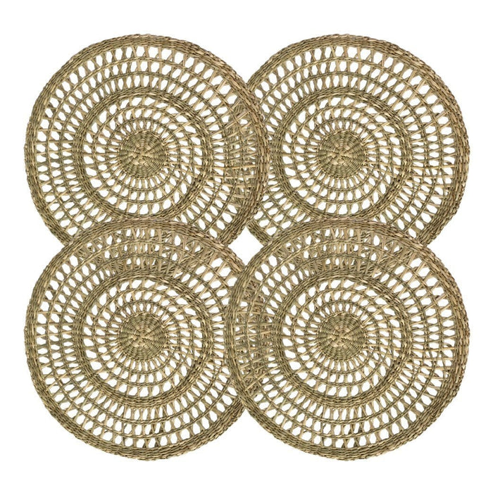 Round Seagrass Placemats , Table Decoration Charger Plate Alternative (Set 4)