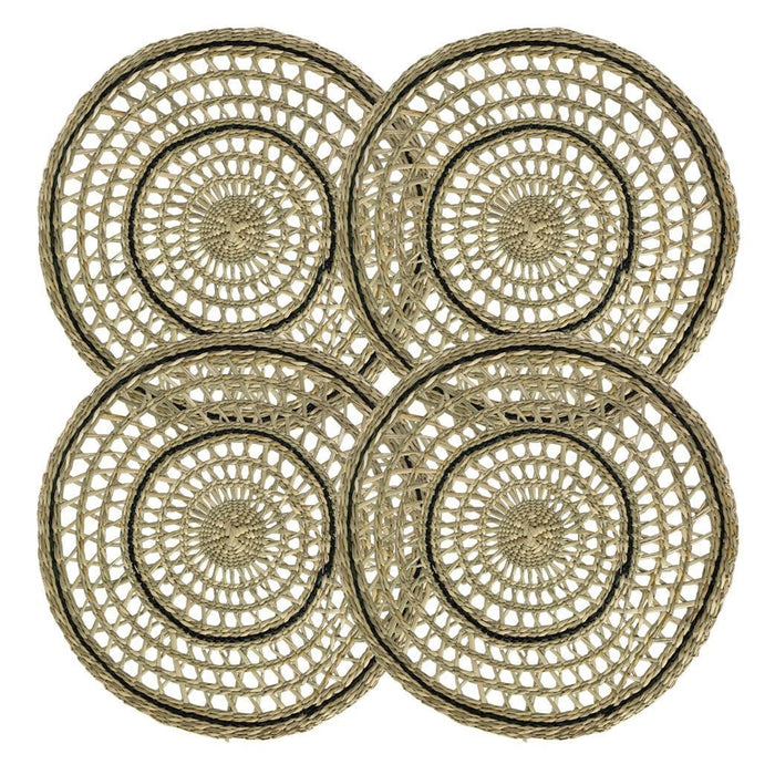 Round Seagrass Placemats , Table Decoration Charger Plate Alternative (Set 4)