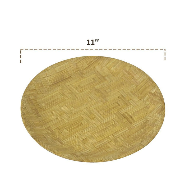 Round Bamboo Plate | Plate Set for Dining, Breakfast, Coffee