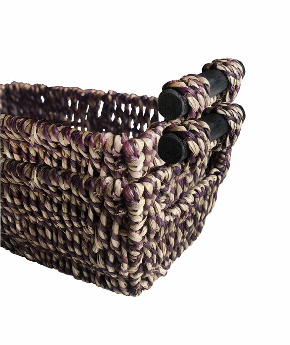 Seagrass Wicker Baskets with handles - Brown | Set of 2