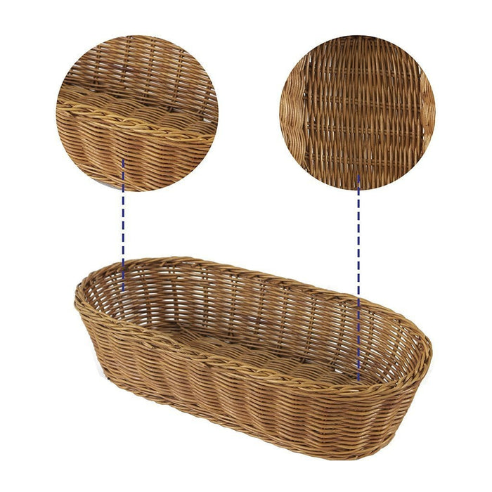 Oval Wicker Serving Baskets | For Restaurant Serving & Tabletop Display (15-inch)