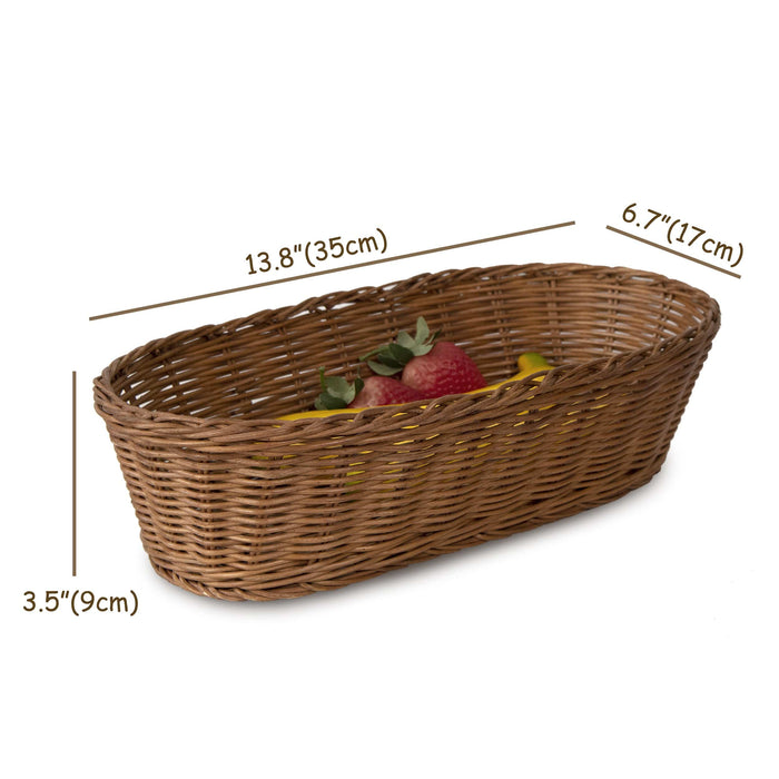 Oval Wicker Serving Baskets | For Restaurant Serving & Tabletop Display (15-inch)