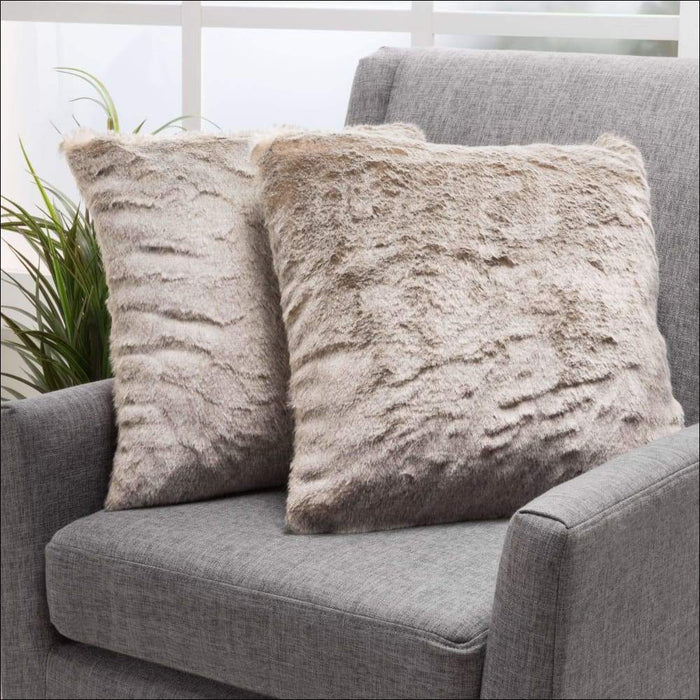 Set of 2 Ellison Faux Fur Throw Pillow