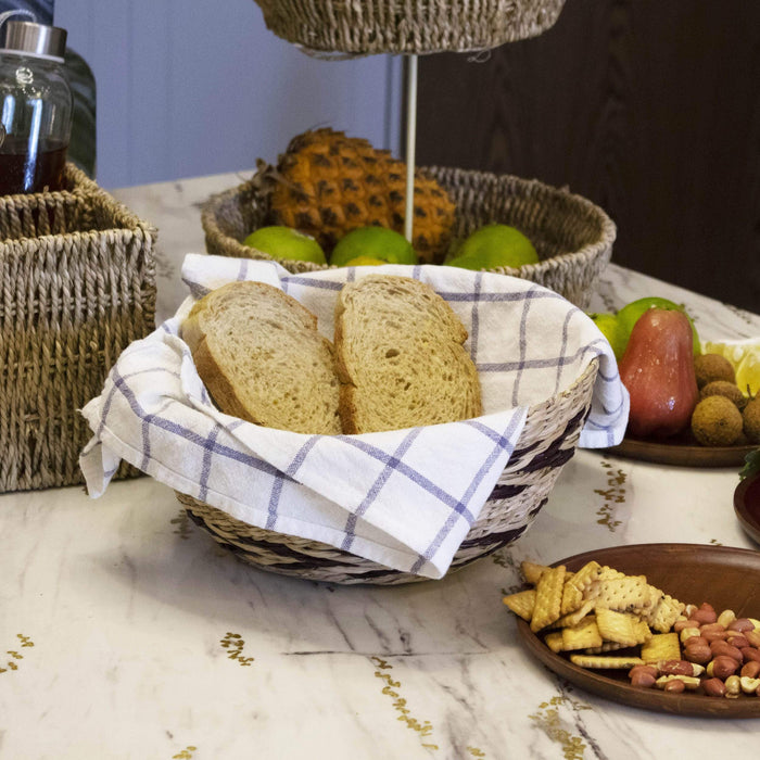 Set 2 Seagrass Woven Fruit Basket Bowls