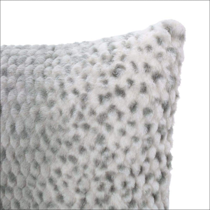 Silver Dusk Faux Fur Throw Pillow