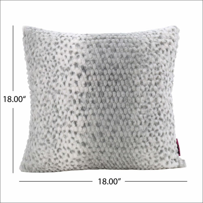 Silver Dusk Faux Fur Throw Pillow