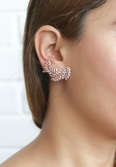 Silver Leaf Climber Earrings by Bombay Sunset