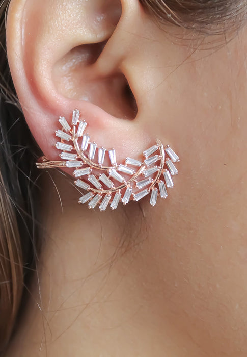 Silver Leaf Climber Earrings by Bombay Sunset