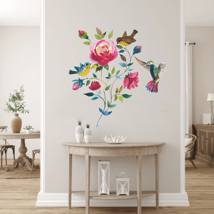 Bright Aquarelle Bouquette with Birds