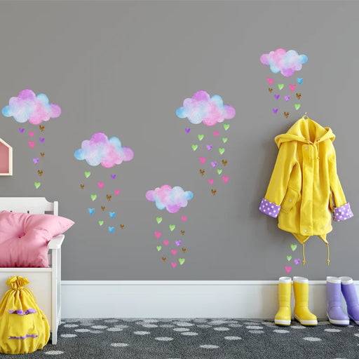 Colorful clouds wall pattern