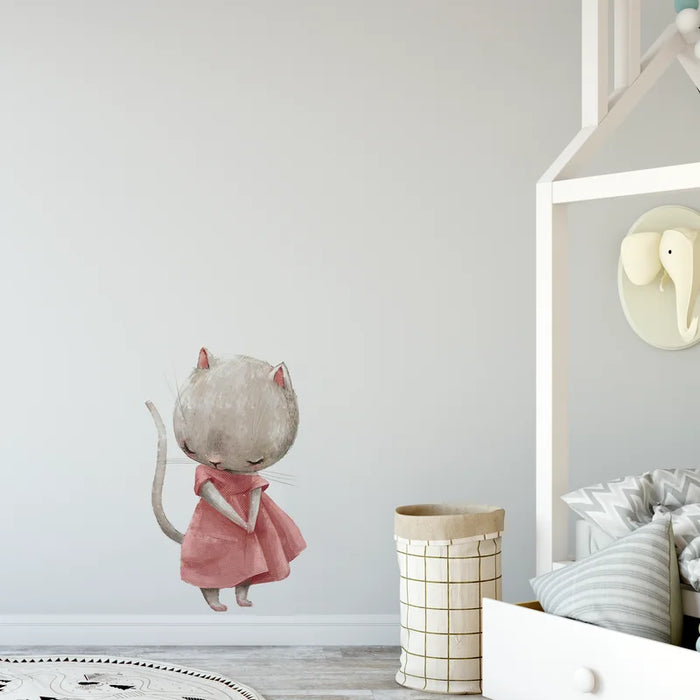 Cute shy rabbit girl wall decal