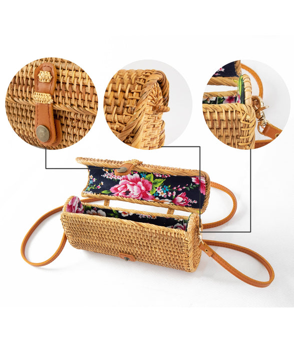 Rattan Clutch Purse & Bag | Straw Wicker Evening Clutch Bag (Vietnamese Pattern)