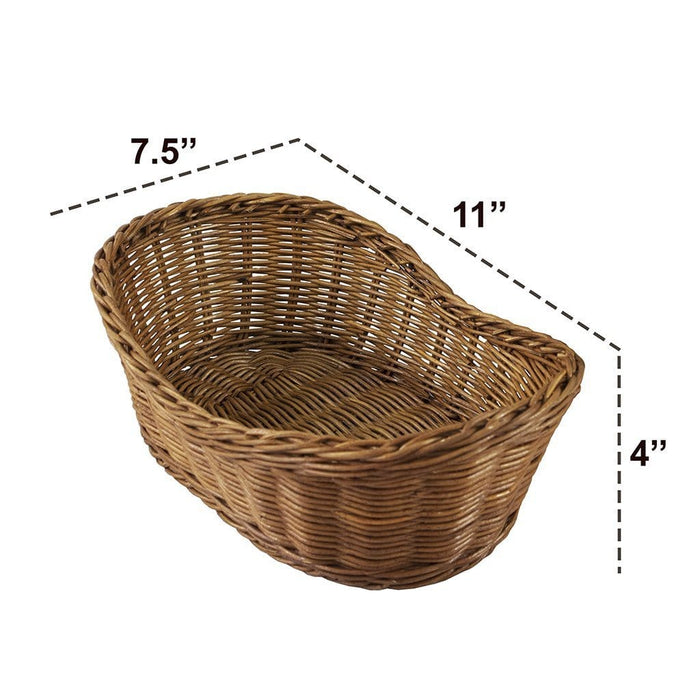 Oval Wicker Serving Baskets (11-Inch) | Restaurant Serving & Tabletop Display Baskets