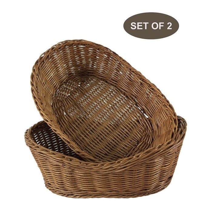 Oval Wicker Serving Baskets (11-Inch) | Restaurant Serving & Tabletop Display Baskets