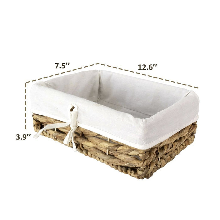 Water Hyacinth Storage Container Baskets with Liner - Multi-funtional storage solution for Home Decor