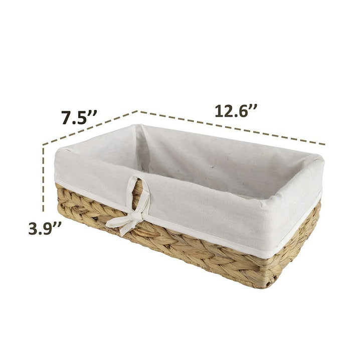 Water Hyacinth Storage Container Baskets with Liner - Multi-funtional storage solution for Home Decor