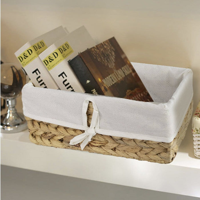 Water Hyacinth Storage Container Baskets with Liner - Multi-funtional storage solution for Home Decor